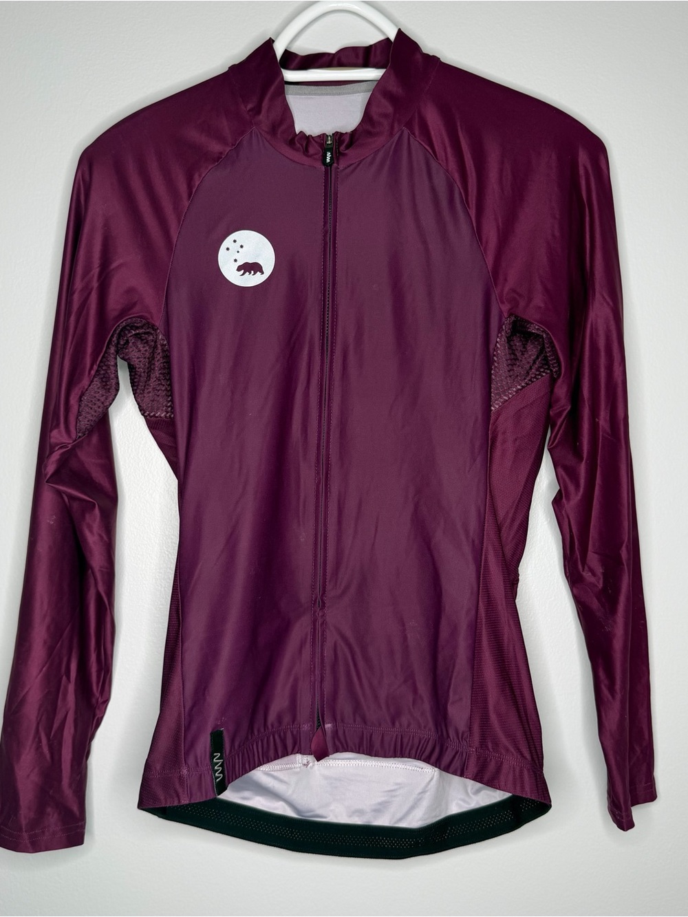 Wyn Republic Men's Lightweight Long Sleeve Cycling Jersey - Burgundy, Sz M